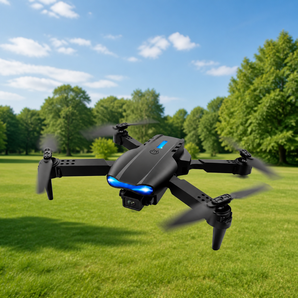 E99 Pro Foldable Beginner Drone with Dual Camera & 2 Batteries